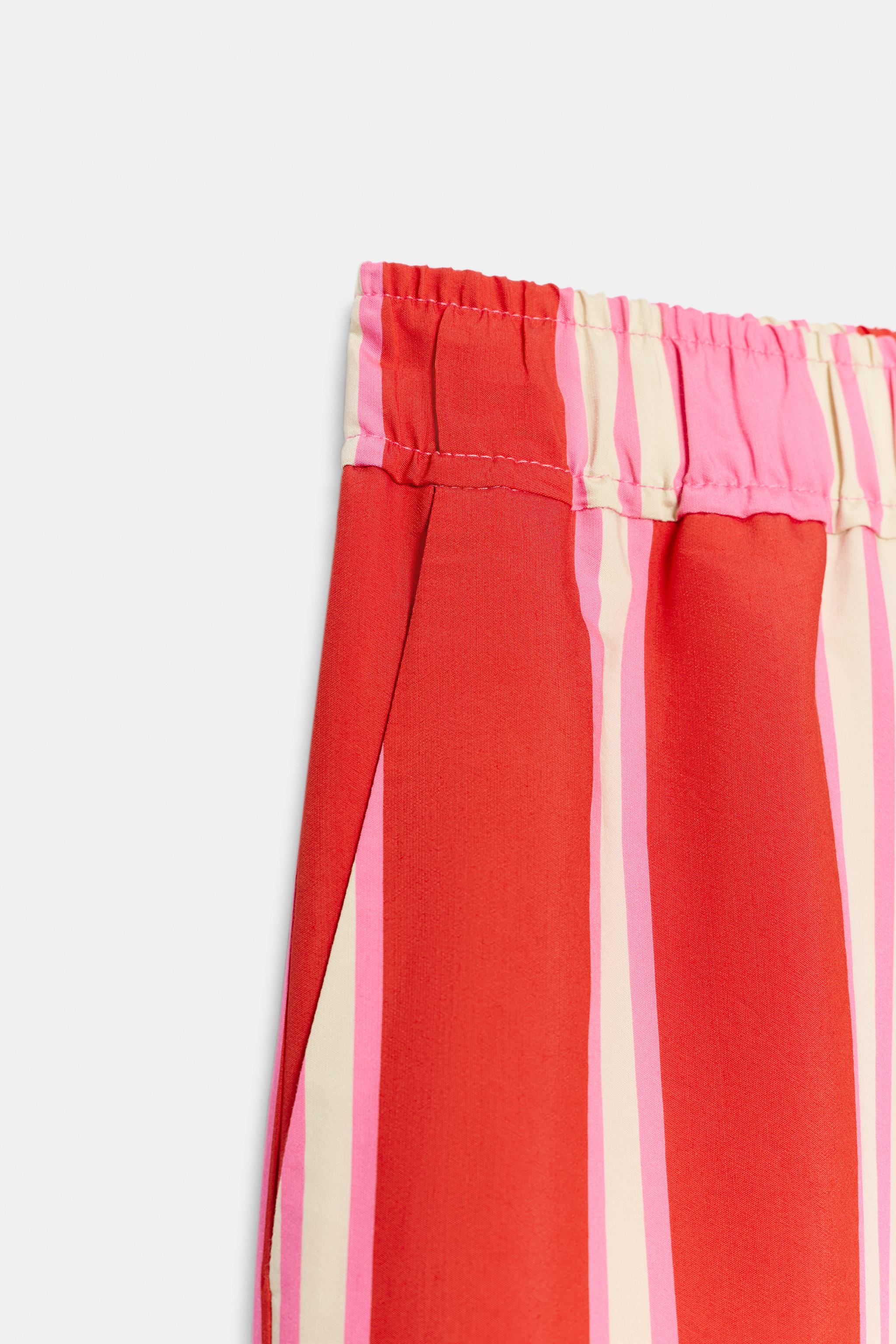 STRIPED WIDE LEG PANTS